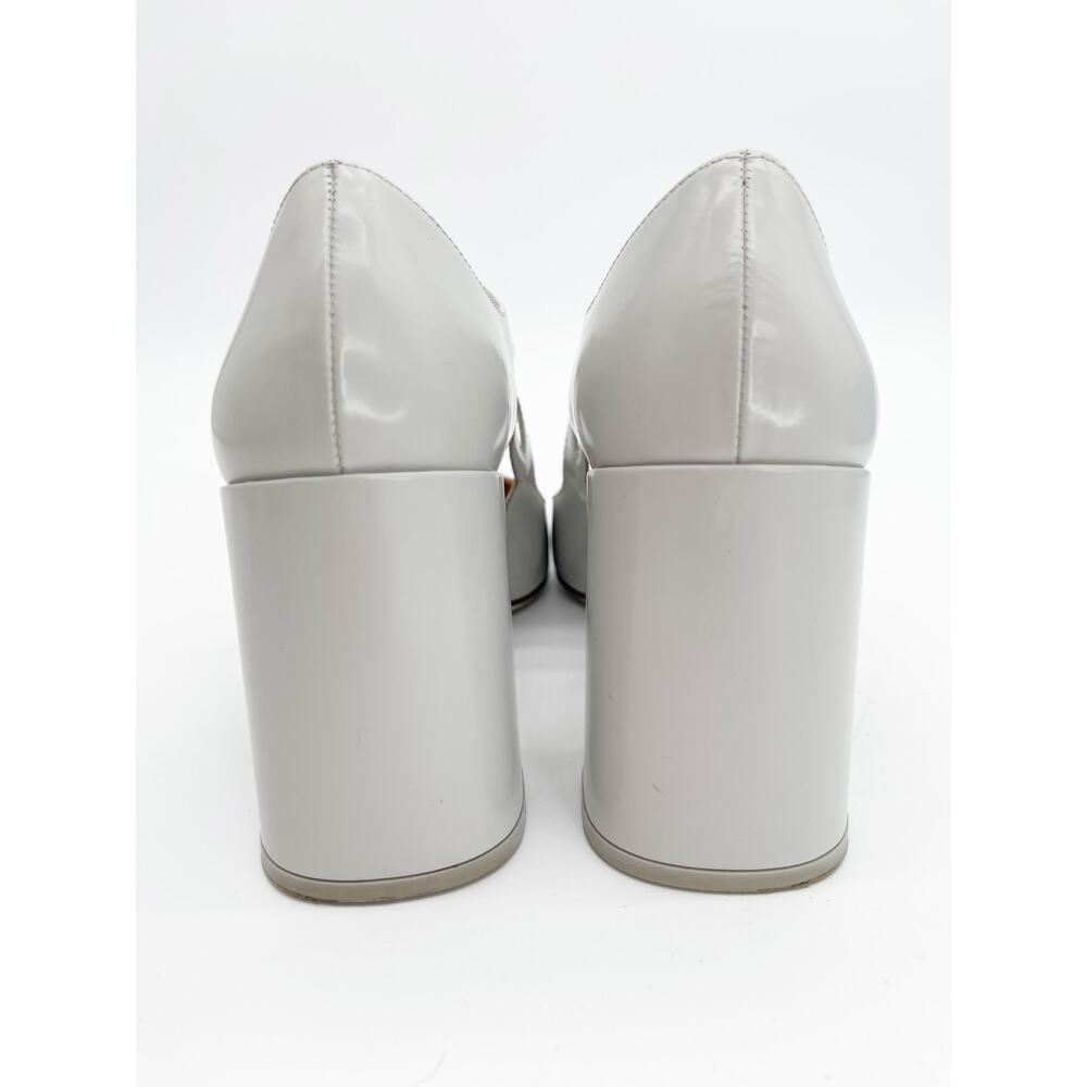 Prada Fall 2015 Runway Gray Brushed Leather Double Strap Mary Jane Heels IT 38.5 - Picture 11 of 13